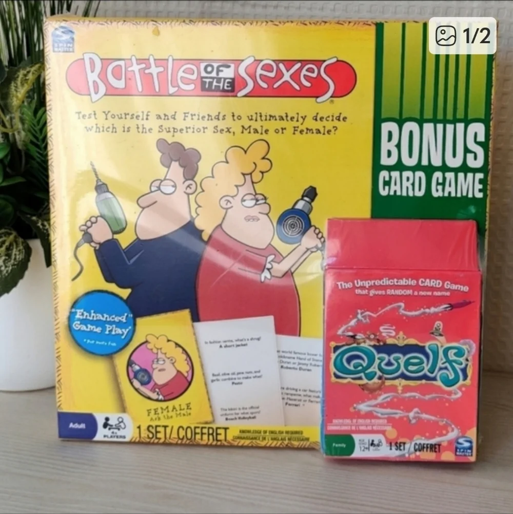 Battle of the Sexes Board Game with Bonus Quelf Card Game
